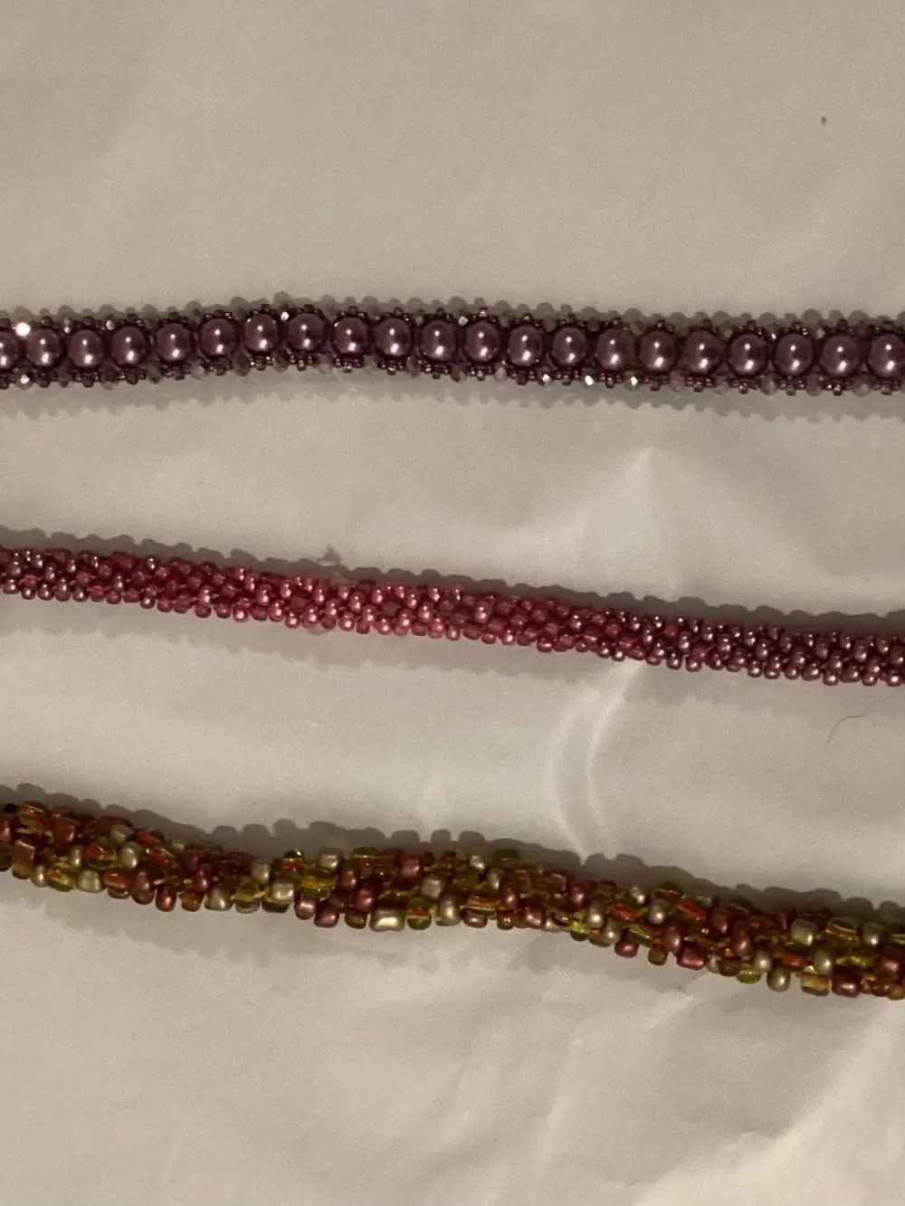 Three bead bracelets
